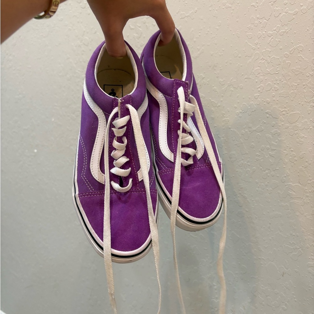 Vans Bold Purple and White Shoes